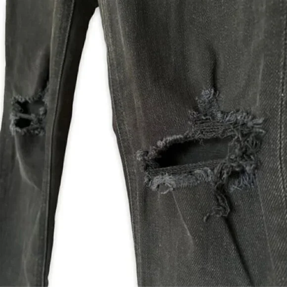 Reformation Camille Jeans Black Raw Hem - Picture 5 of 12